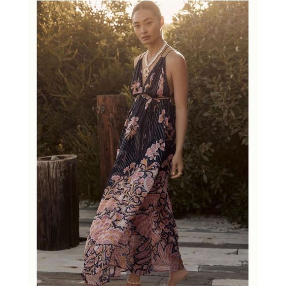 Anthropologie Cutout Floral Maxi Dress - Picture 6 of 7